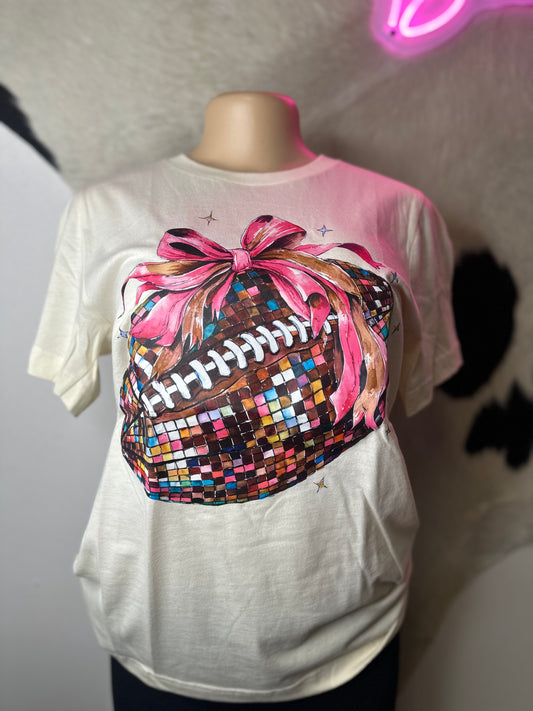 Football w/ Bow Graphic T-Shirt