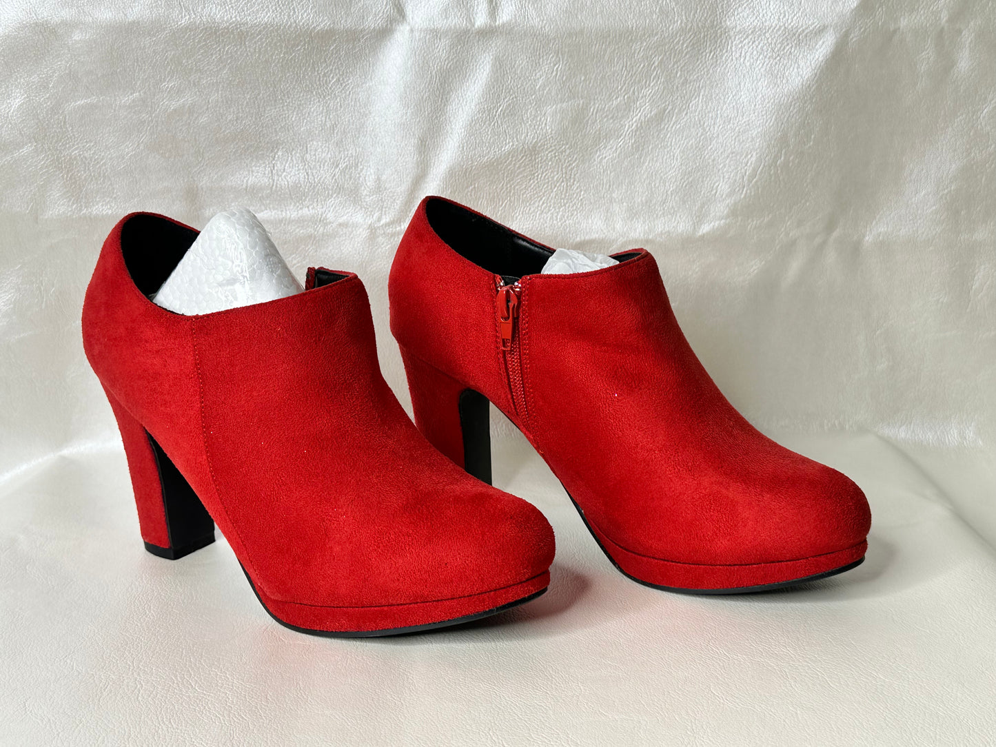 Allegra K Red Heel Boots