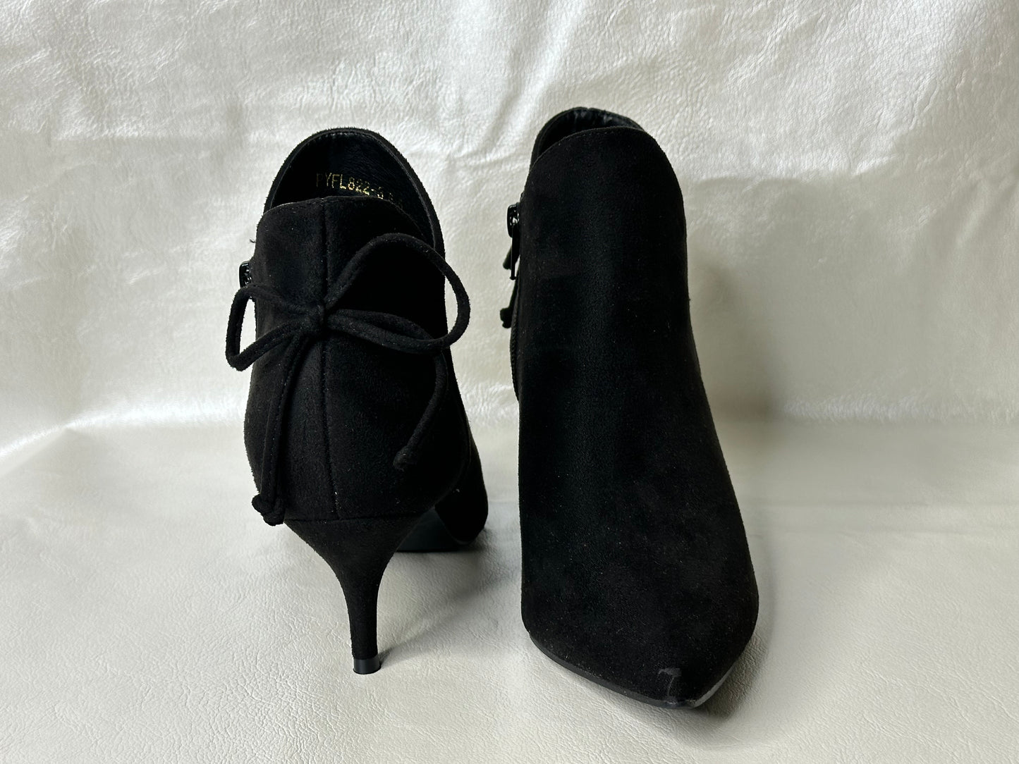 Black Bow Heel Boots